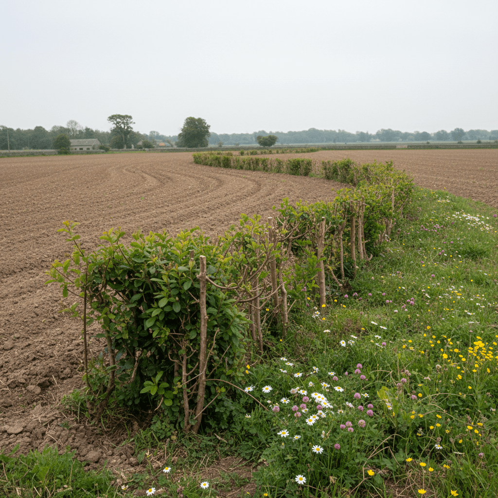 Haie bocagère agroforestière en pleine croissance