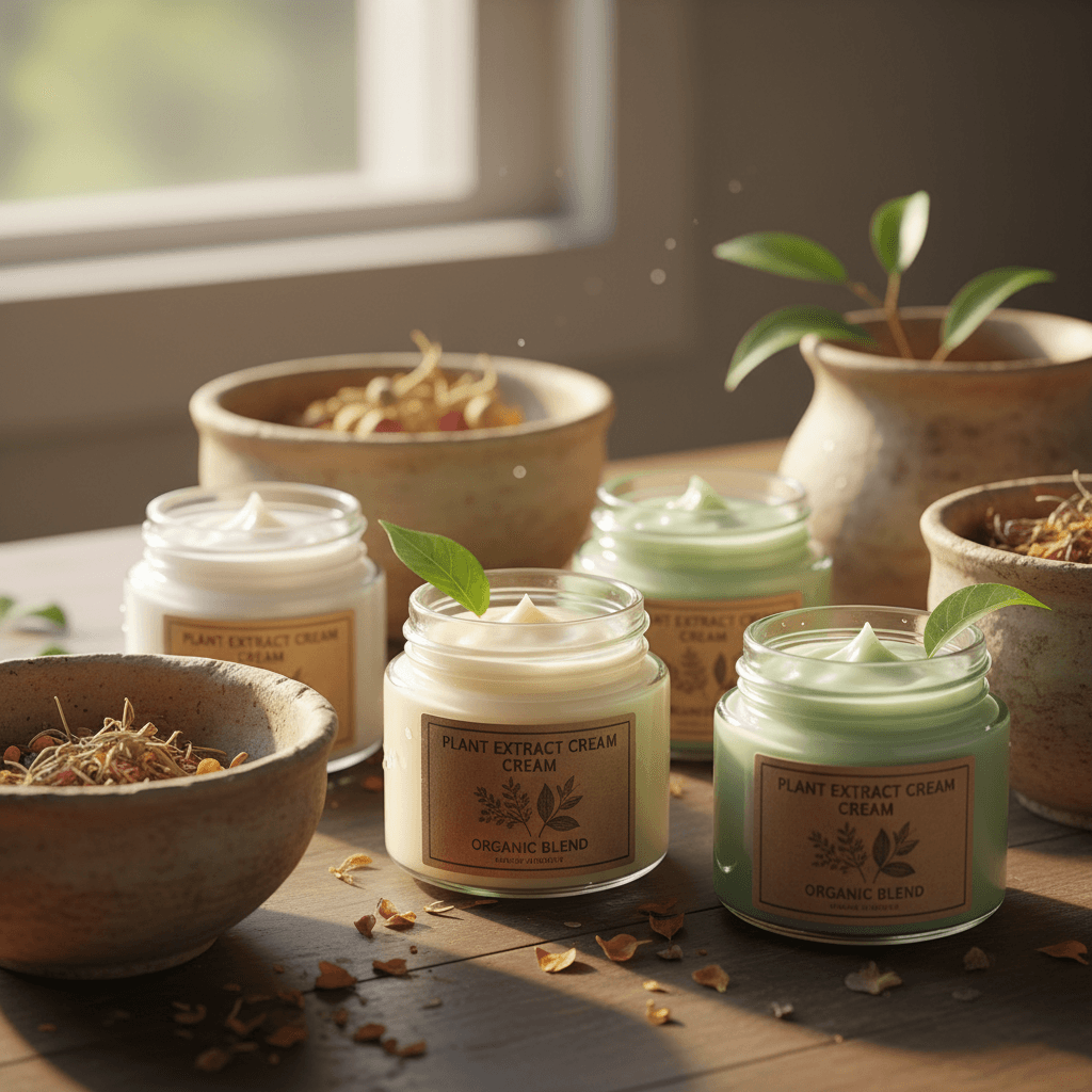 Cosmétiques biosourcés en pots de verre